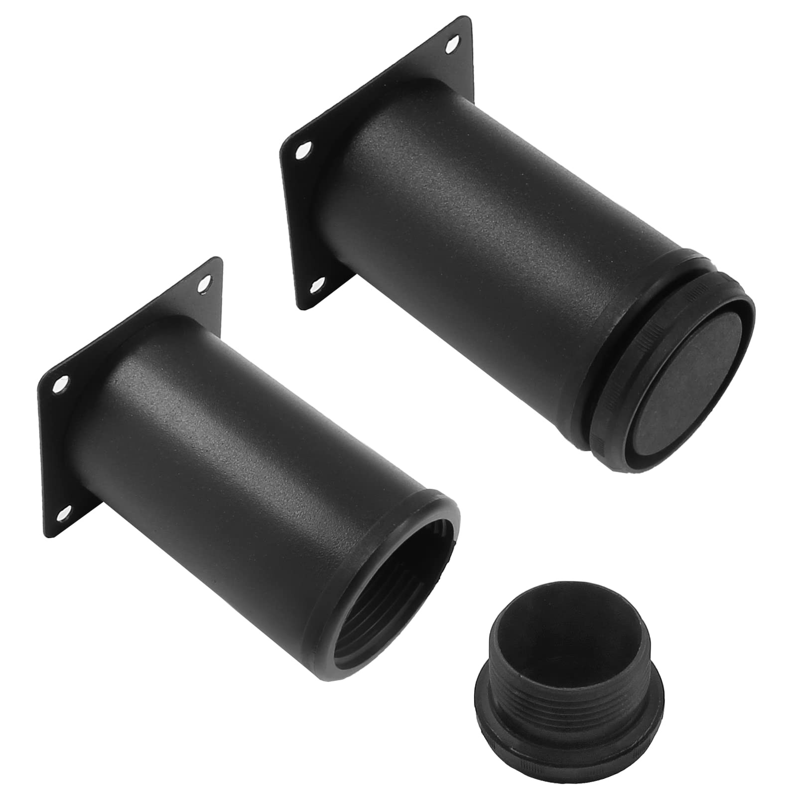 Kyuionty Set of 4 Stainless Steel Furniture Legs 3 Inch, 3 inch, Black