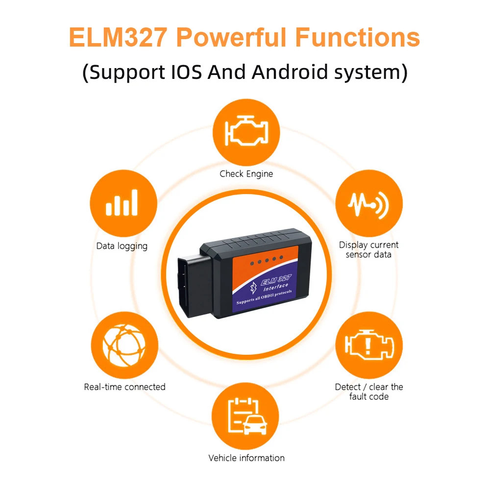 Bluetooth OBD2 OBDII Car Diagnostic Scanner Auto Fault Code Reader Tool ELM327