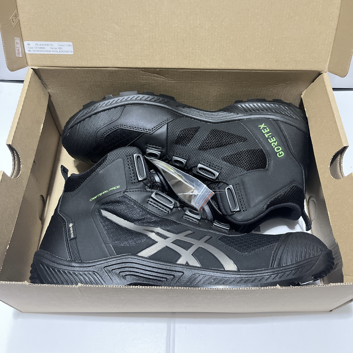ASICS WINJOB CP604 G-TX BOA 1273A084 001 Black GORE-TEX 3E Safety Shoes Unisex