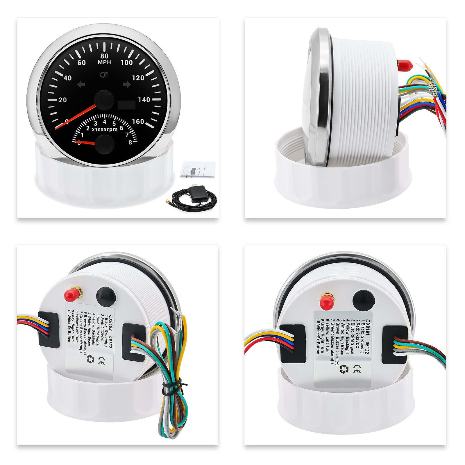 85mm GPS Speedometer 0-160MPH with Tachometer Gauge 0-8000RPM for Car Motorcycle