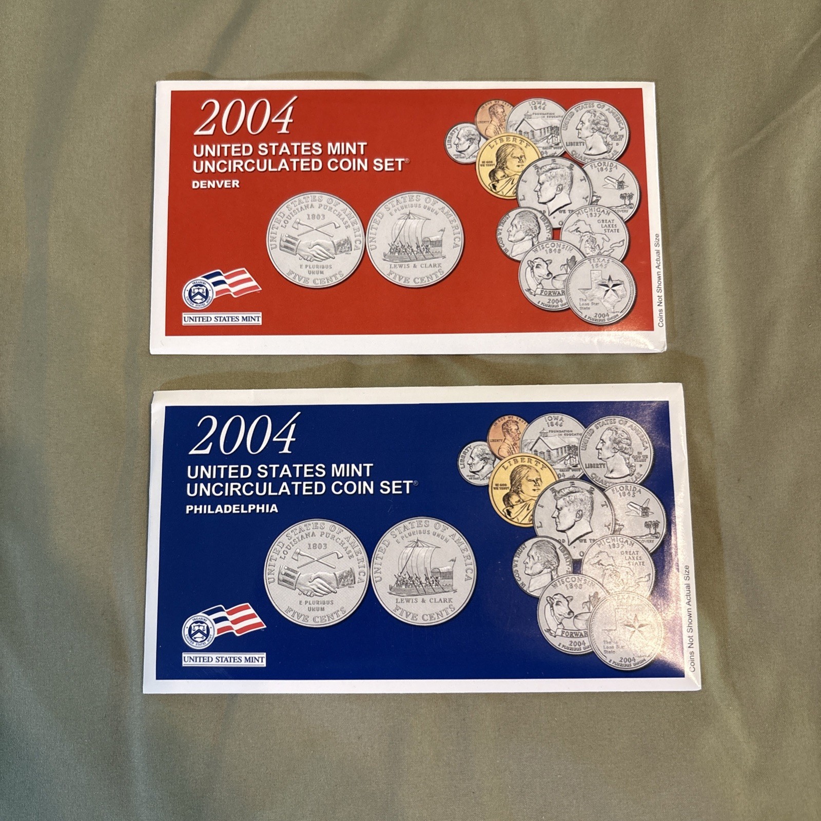 US Mint Denver & Philadelphia 2004 Uncirculated Coin Sets
