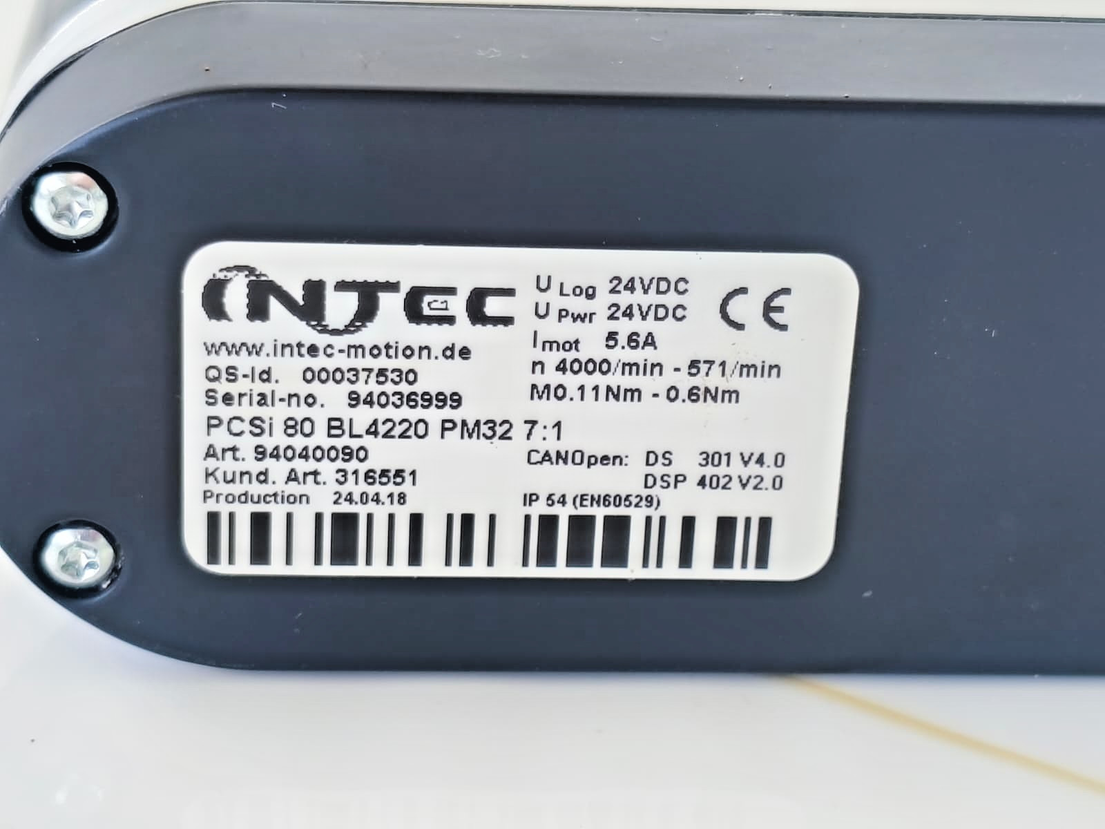 INTEC Motion PCSi 80 BL4220 PM32