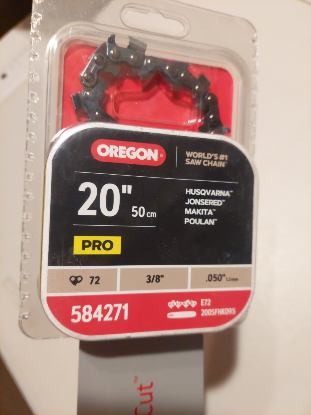 2-PACK OREGON 20K095E72 584271 200SFHK095 20" PRO CHAINSAW BAR AND E72 CHAIN