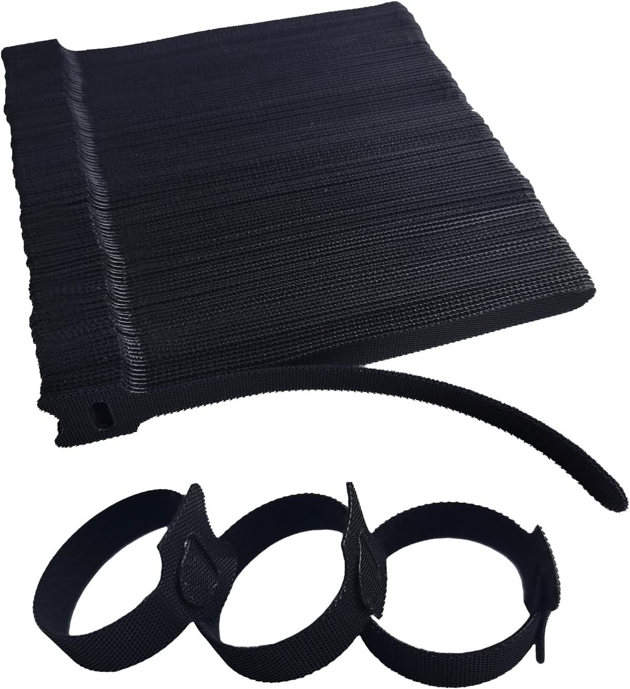 200 PCS 6 Inches Black Reusable Cable Ties, Adjustable Cord Straps, Cable Org...