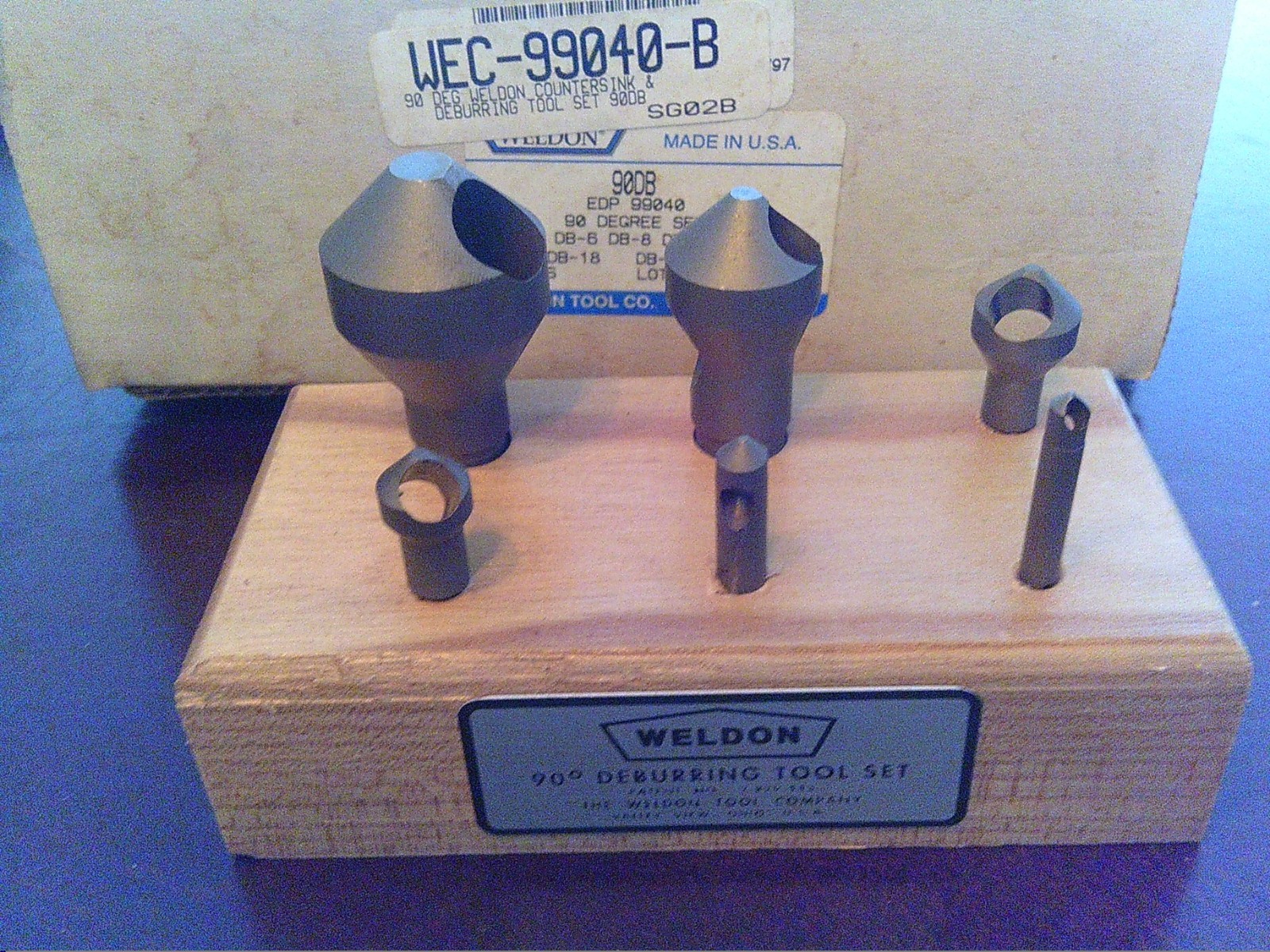 Weldon 6 Piece 90 Degree Countersink & Deburring Set 90DB Made In USA