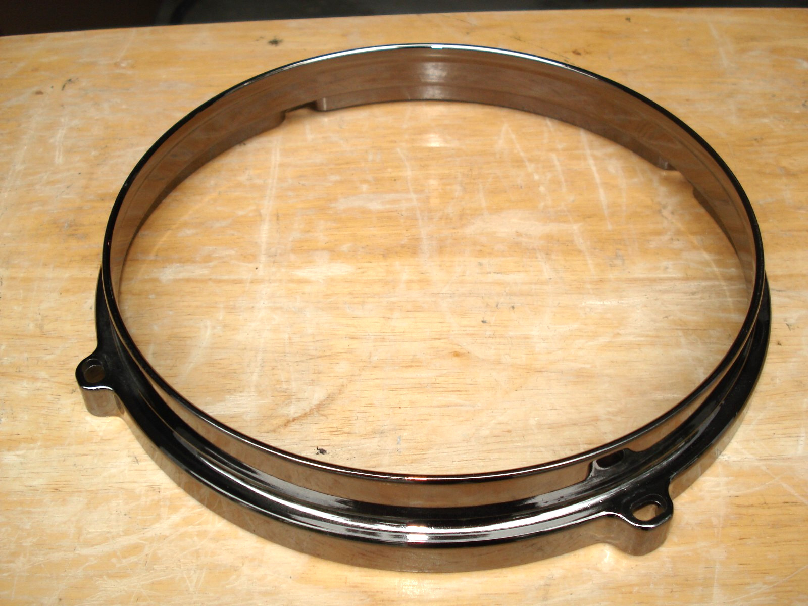 NOS Ddrum 8" x 4-Hole DIE CAST HOOP for tom drum. BLACK NICKEL CHROME bass floor