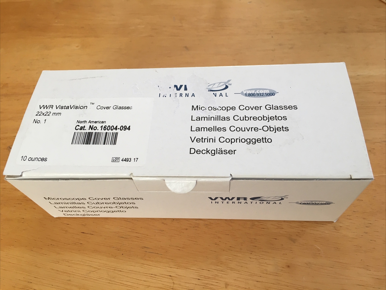 New 10 Oz. (10 1 Oz Boxes) VWR VistaVision Cover Glasses 22x22mm No. 1 16004-094