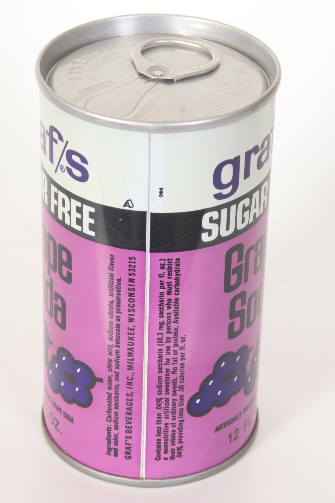 Graf/s Sugar Free Grape soda can