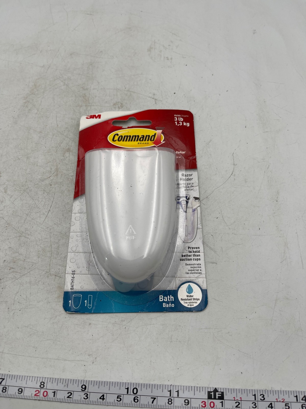 3M Command Razor Holder Bath White Adhesive Water Resistant Strips BATH16-ES