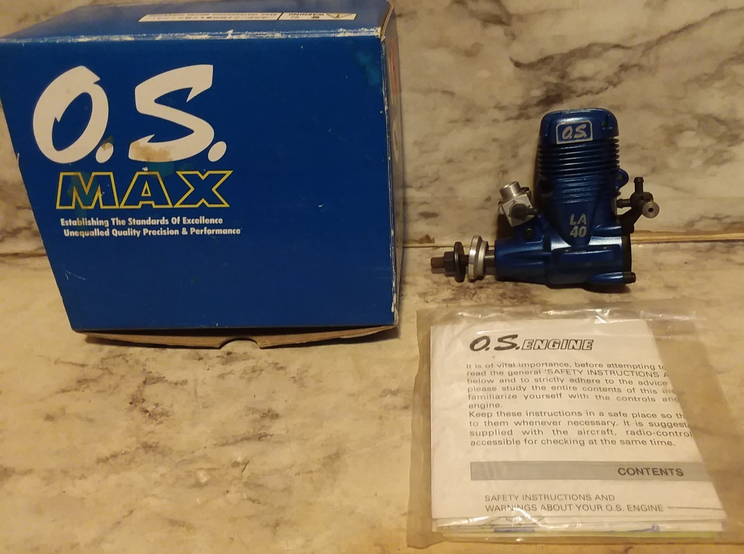 NEW Vntg OS MAX Blue LA 40 13360 R/C Airplane ENGINE Glow in Box NIB NOS