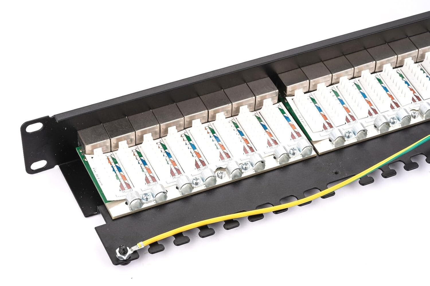 Network Patch Panel for Shielded Cat6A 12 24 Ports Port STP RJ45 Ethernet Rack