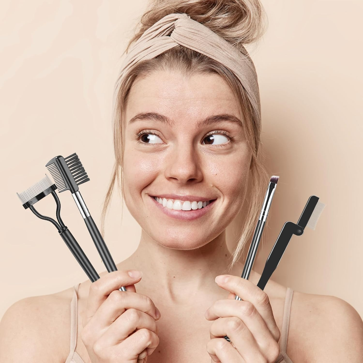 Eyelash Comb Lash Separator Tool Brow Brush & Lash Spoolie Professional Eye Make