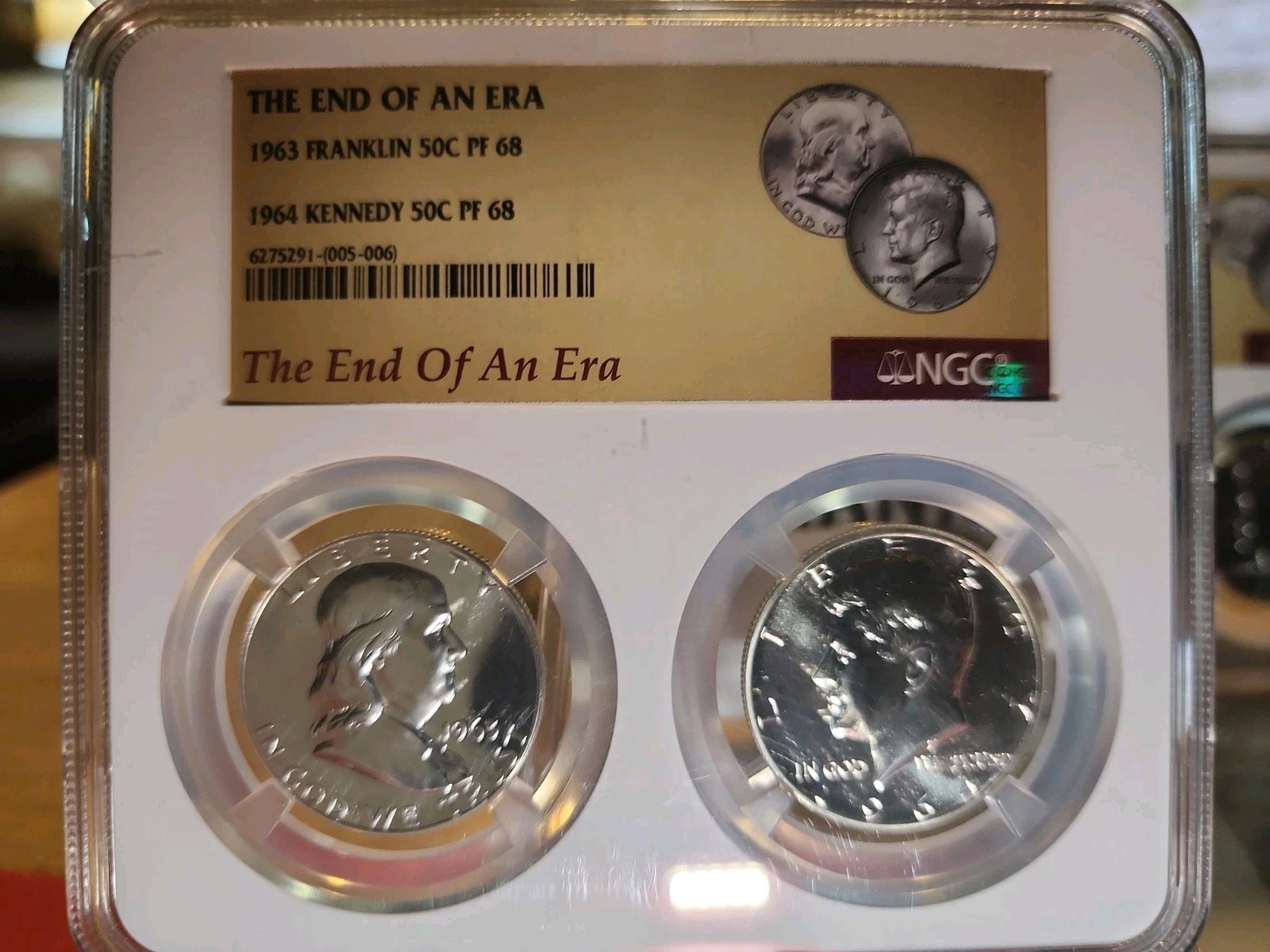 1963 Franklin & 1964 Kennedy Half Dollar Proof Set NGC PF68 End of an Era