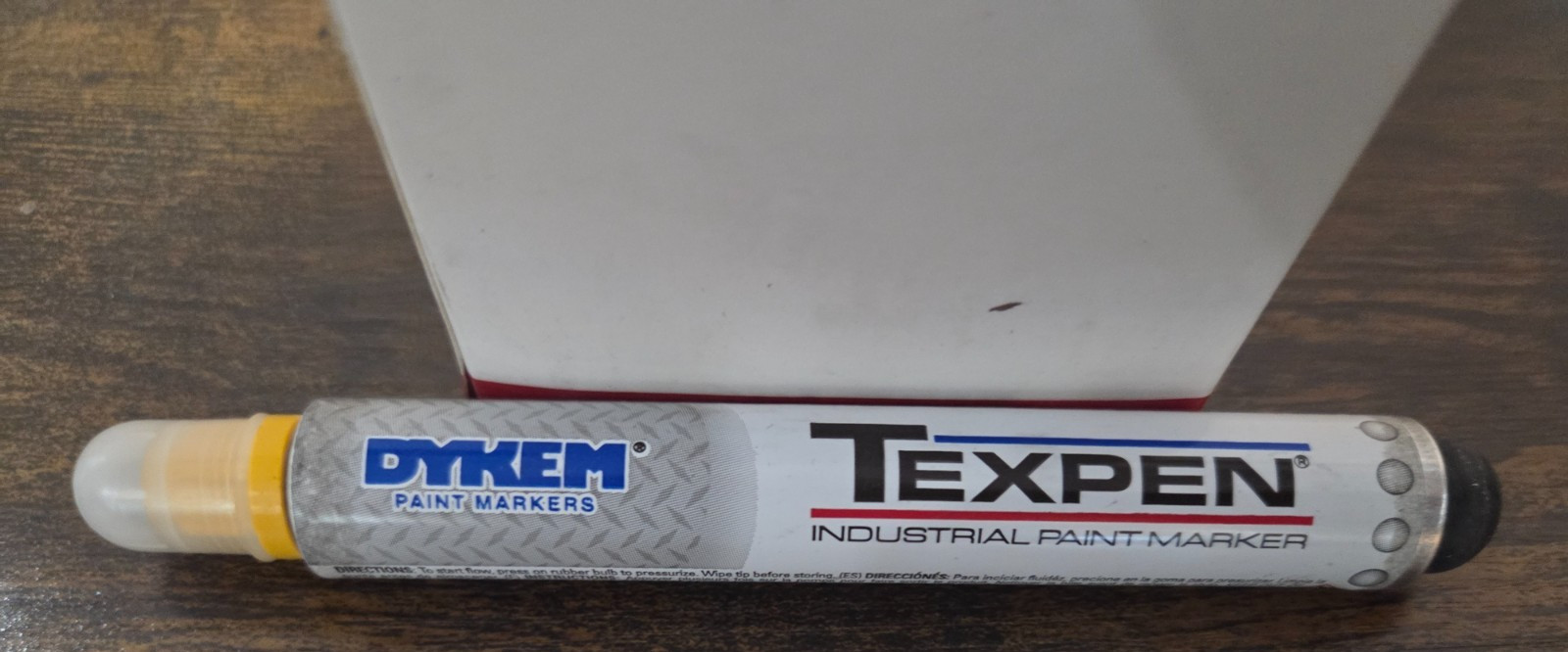 DYKEM 16063 TEXPEN METAL MARKER YELLOW 3/32" MEDIUM TIP, BALL TIP, 9/BOX