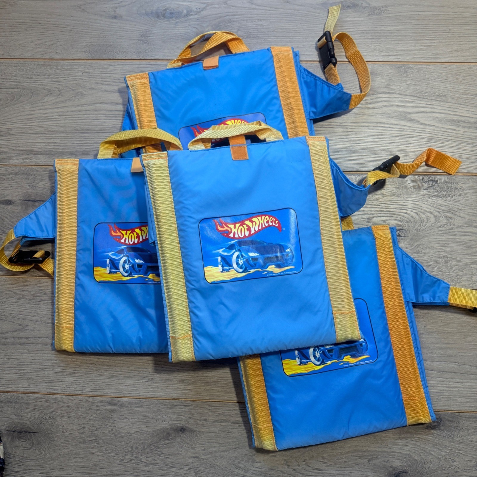 Set of 4 Vintage 2001 Hot Wheels Blue Chair Beach Seat Mattel Toy Waterproof