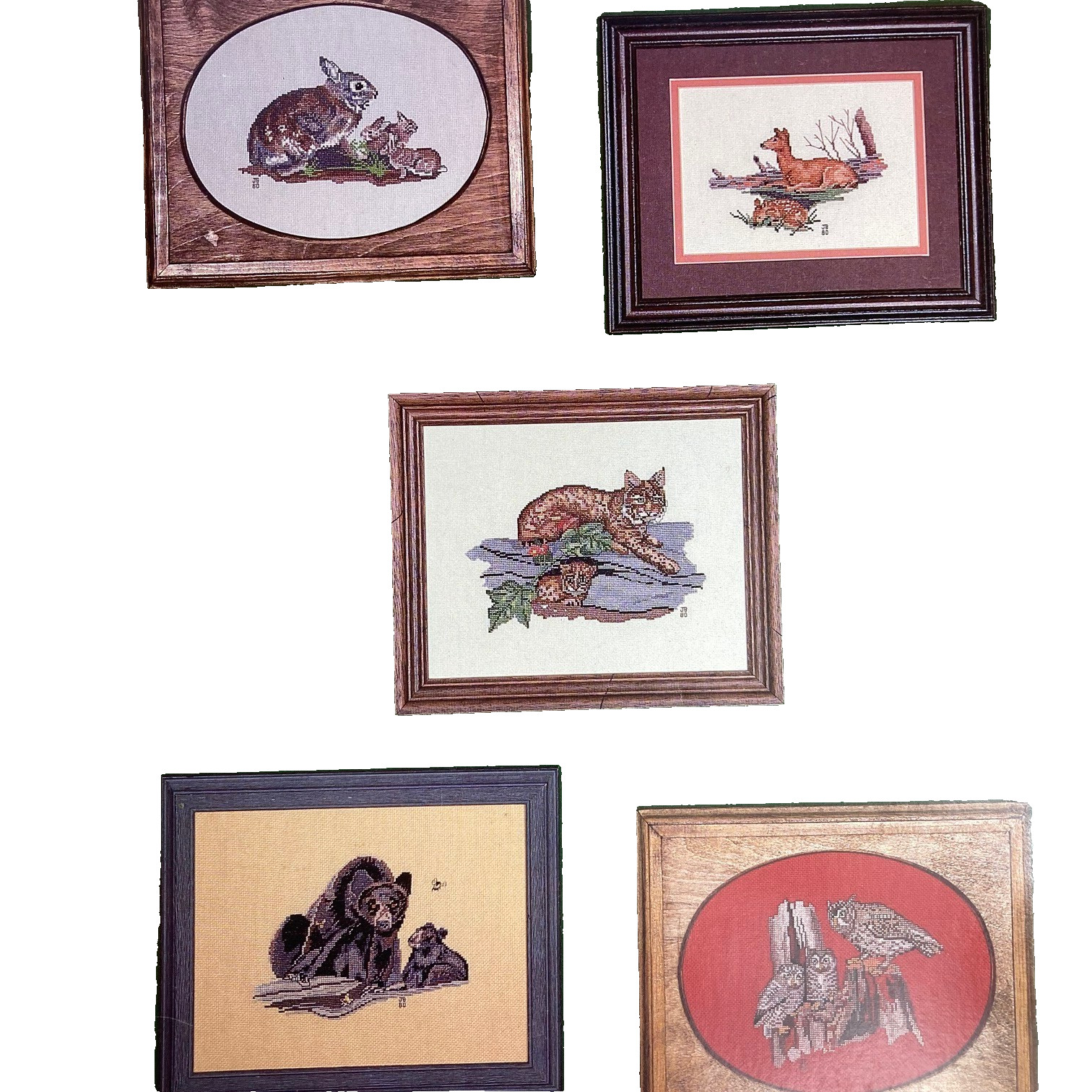 Coons Owls and more Mothers of the Wild 6 Counted Cross Stitch Patterns Vintage