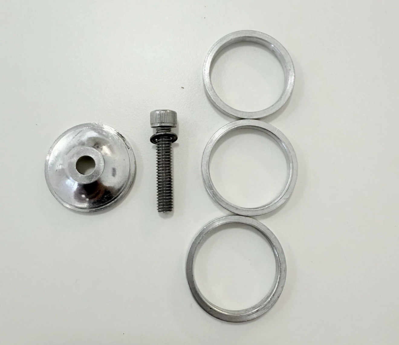 Vintage Aheadset Threadless Headset Top Cap + Bolt + 3x Spacers 1 1/8.