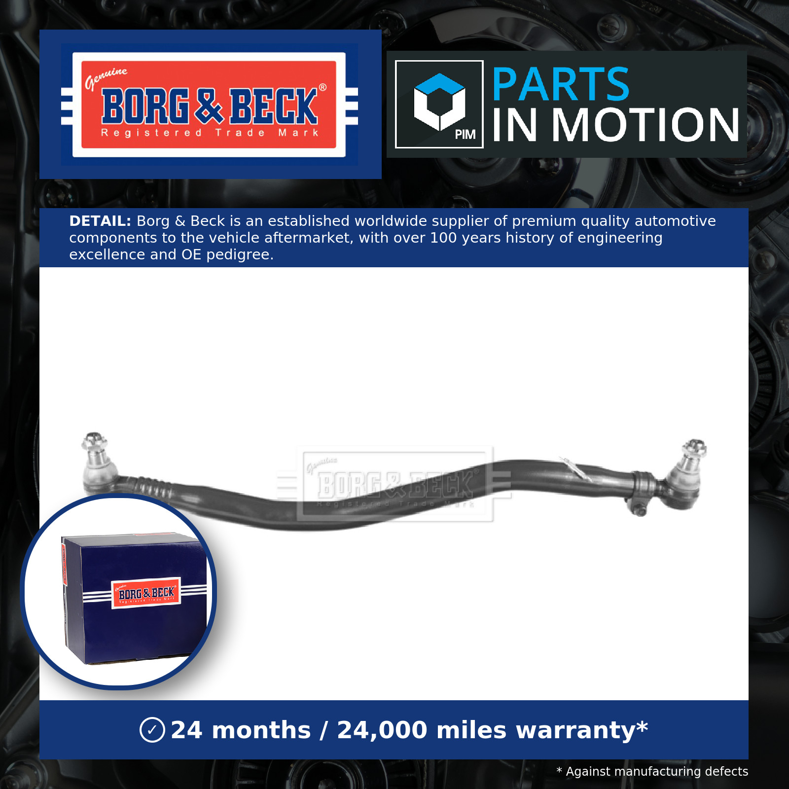 CV Centre Rod Assembly BDL33058 Borg & Beck 500397738 Genuine Quality Guaranteed
