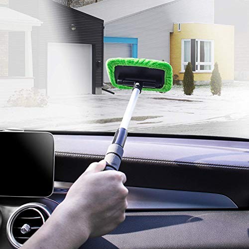 XINDELL Windshield Cleaning Tool for Car – Extendable Handle Window 17in Green