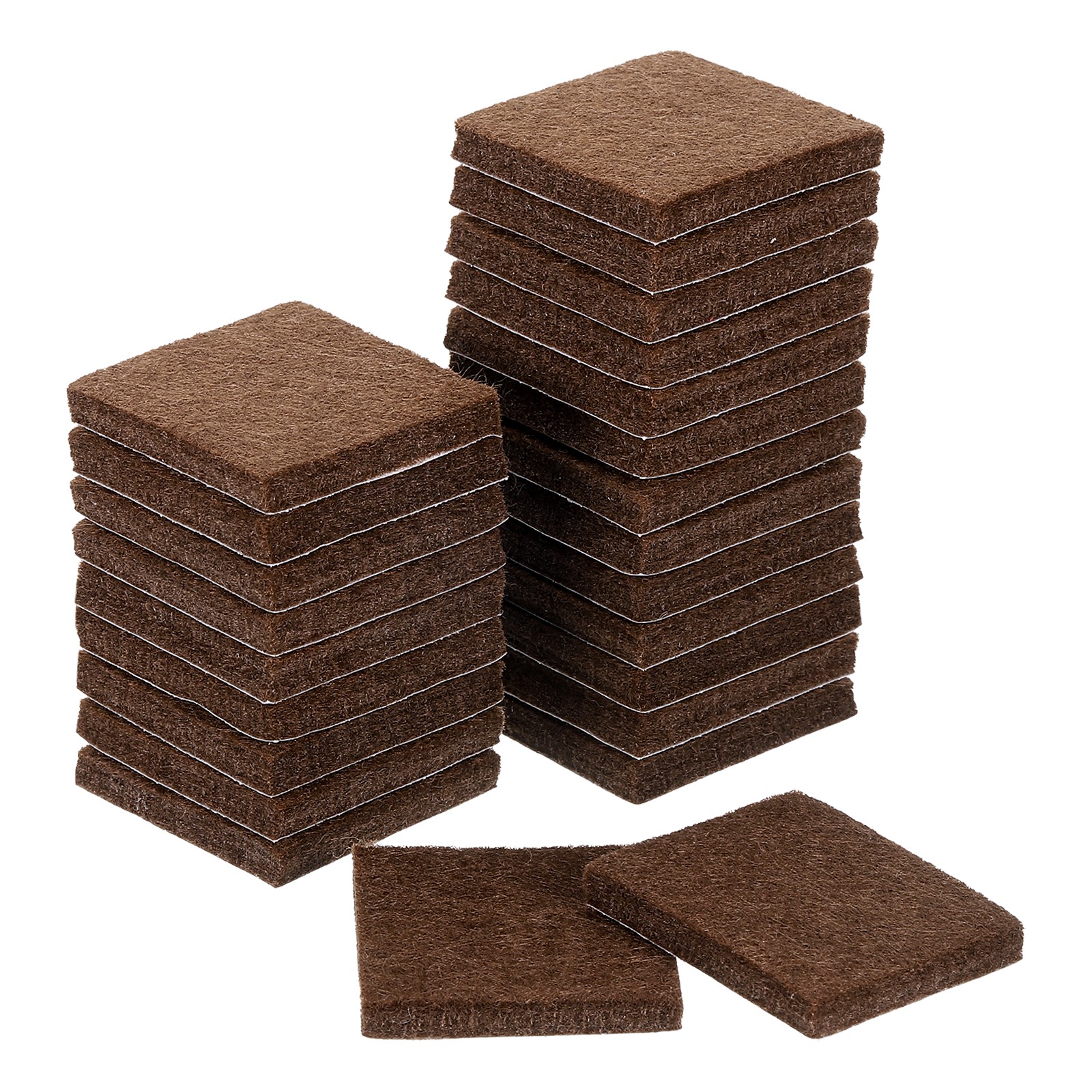 24Pcs Furniture Pads 1.25" Square Self Adhesive Felt Furniture Pads Brown
