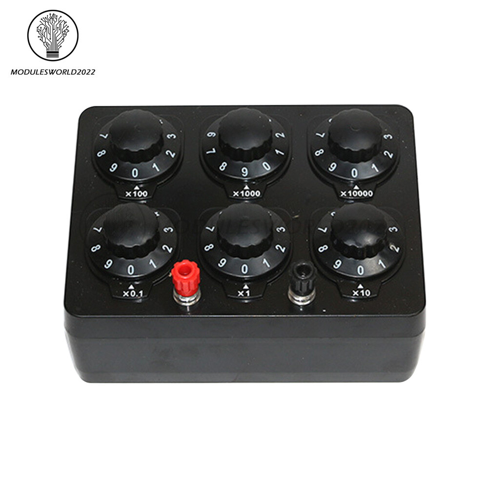 0-99999Ohm 6knobs Simple Resistance Box Resistor Electricity Teaching Instrument