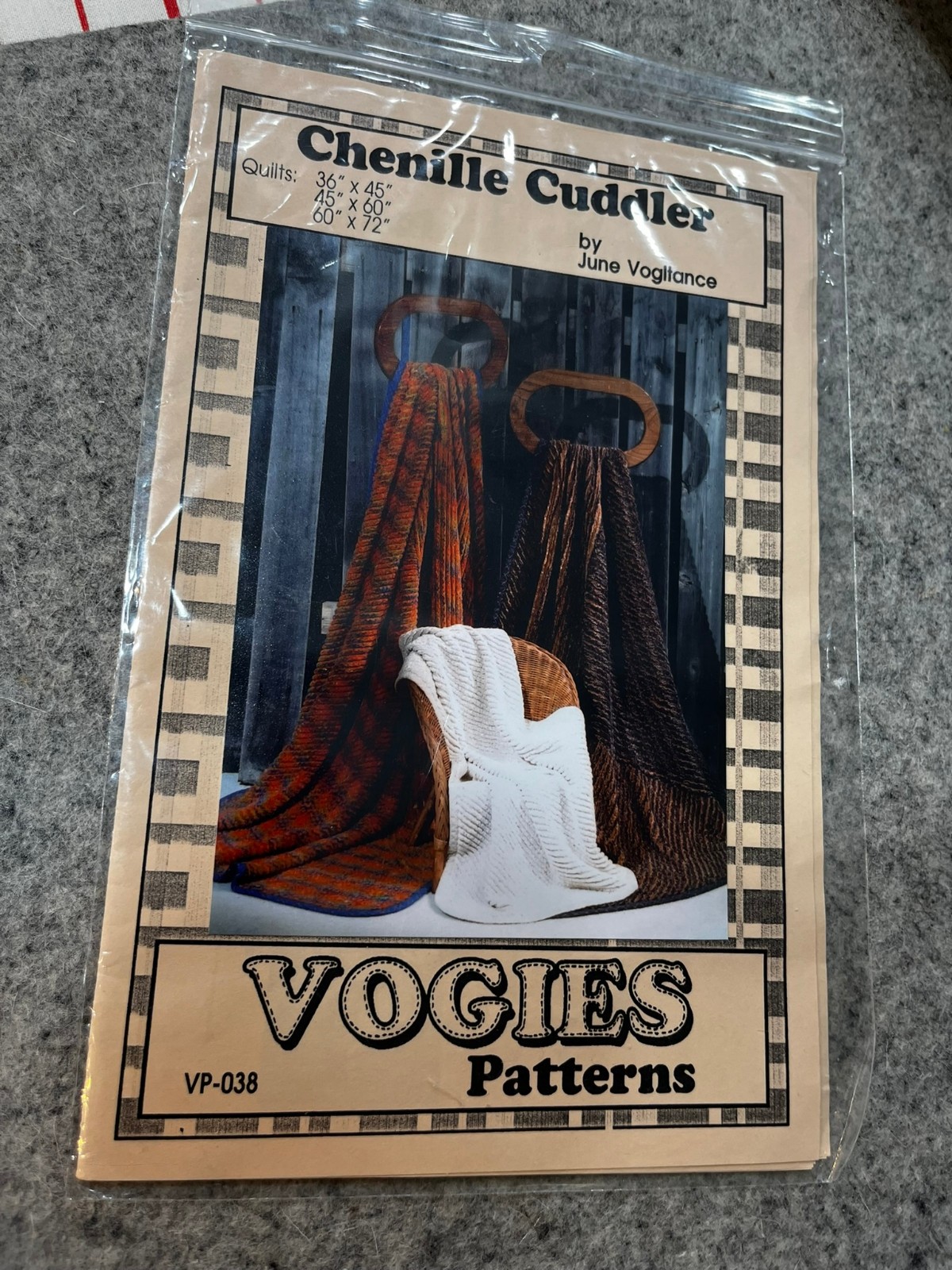 Chenille Cuddler Quilt Pattern By June Vogltance VP-038