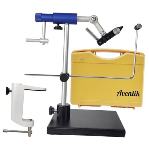 TrueGrip Fly Tying Vise with 360° Rotary Function Vise with Clamp & Base Blue