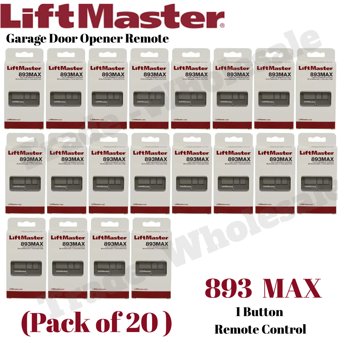 20 Pack 893 MAX 3 Button LiftMaster Visor Remote Control Garage Door Opener