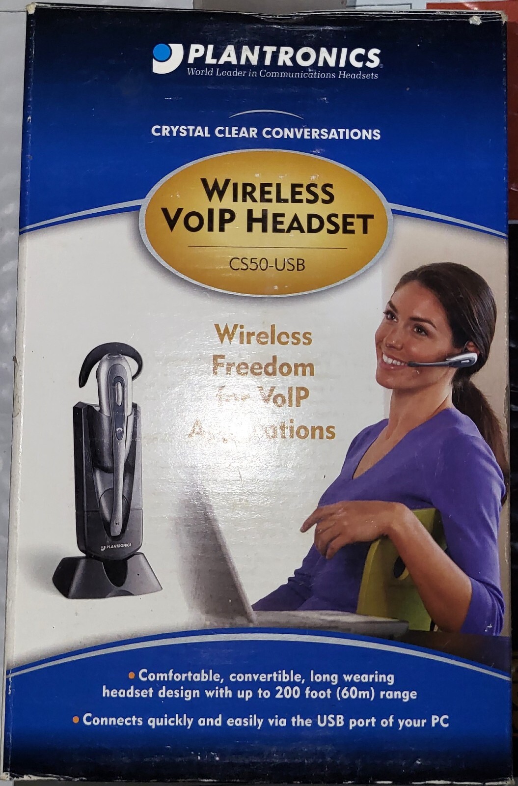 Plantronics CS50-USB Wireless Headband Computer Headset System for Skype Chat