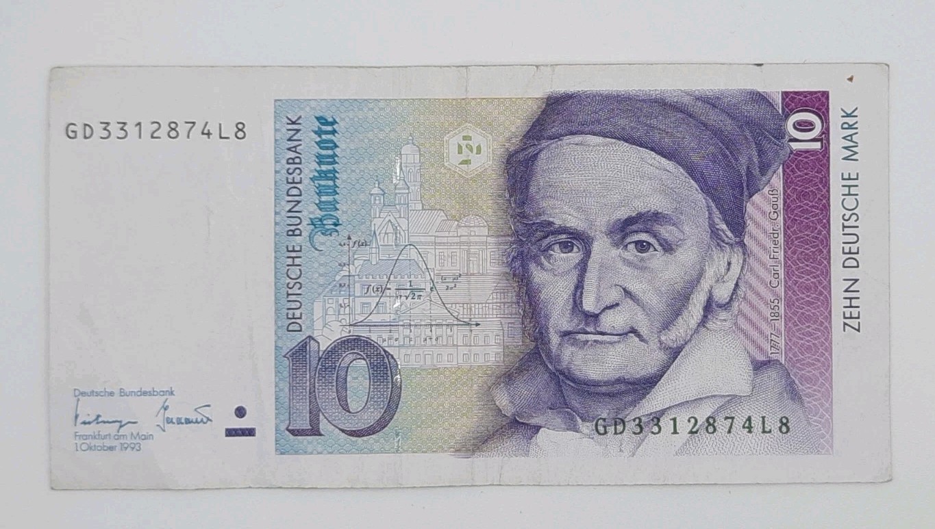 1991 Federal Republic of GERMANY - 10 German Mark Banknote Bill No. GD 3312874L8