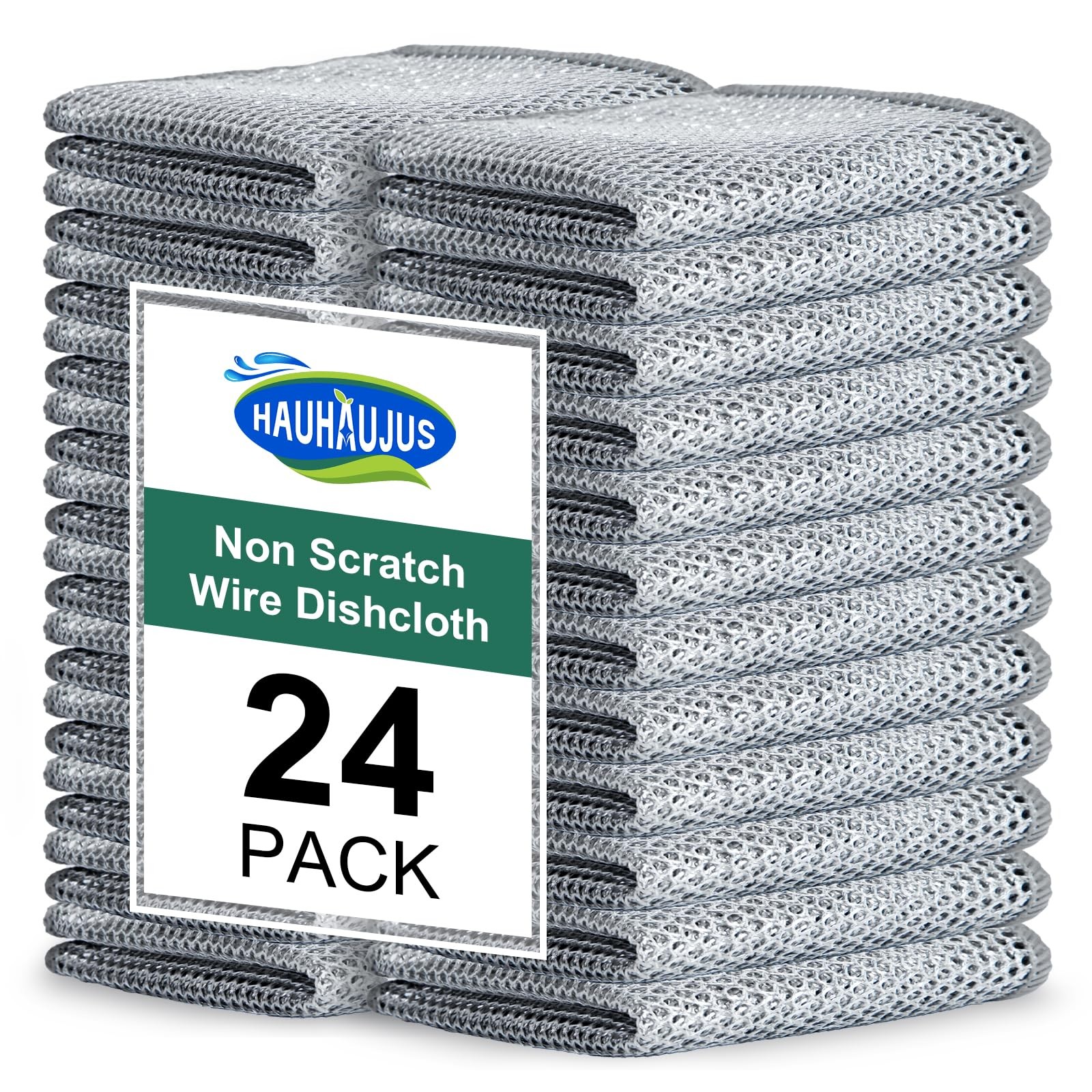 Non Scratch Wire Dishcloth, Wire Dishwashing Rags, Silver Mesh Dish Cloths,