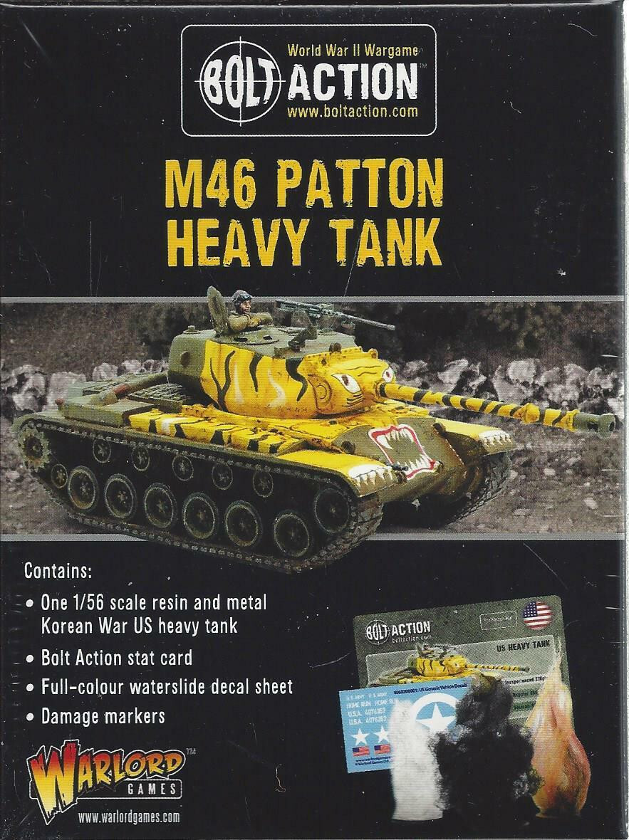 Bolt Action Korean US M46 Patton Heavy Tank NIB NEW Warlord Games 28mm 405108004