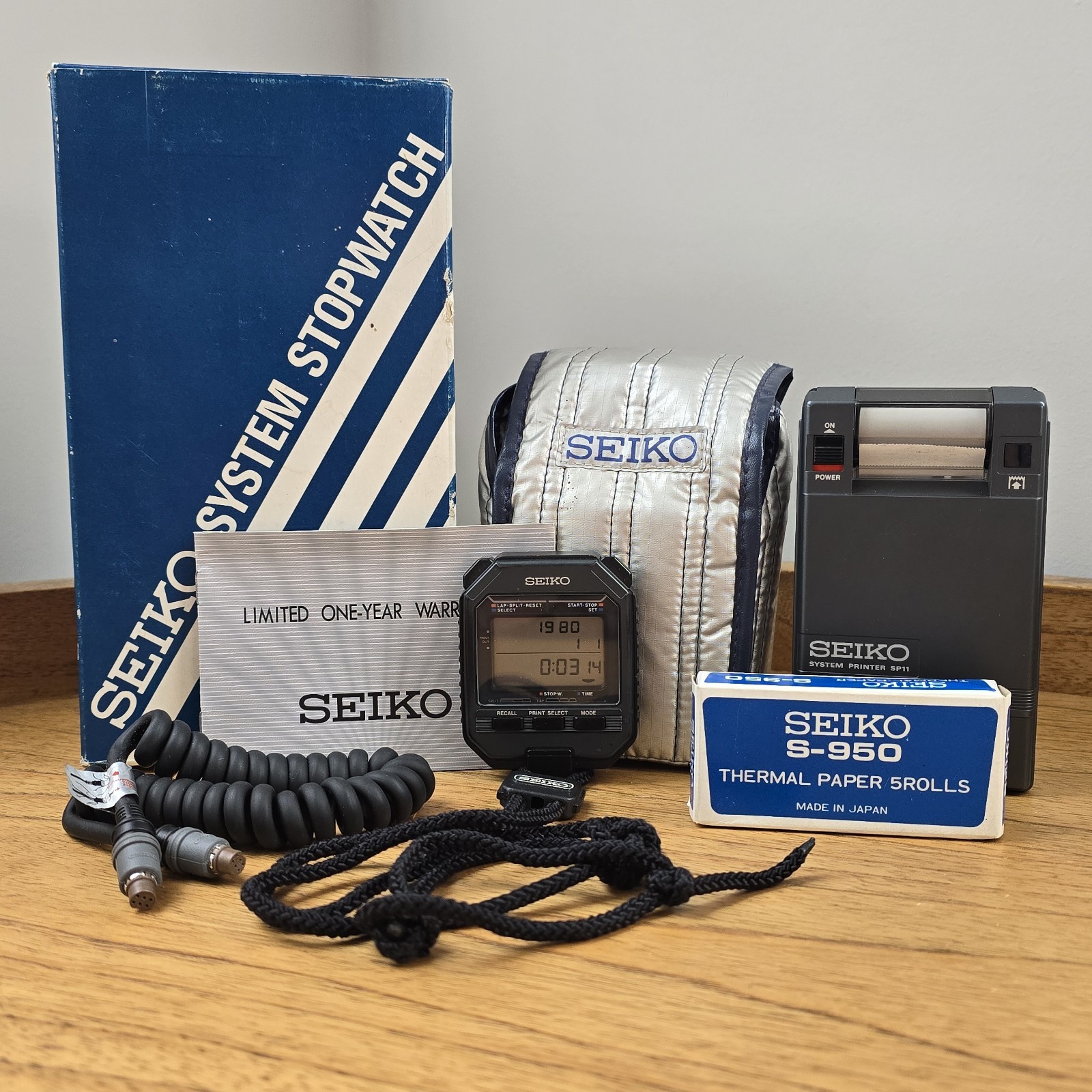 Seiko Quartz S111-5009 Stopwatch Back To The Future Doc Brown Printer Box Bundle
