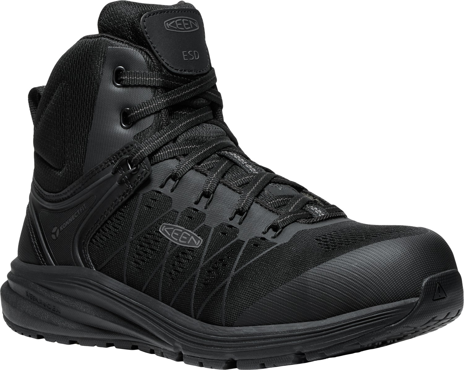 Keen Utility Mens Vista Energy Mid ESD CT Black Synthetic Work Boots