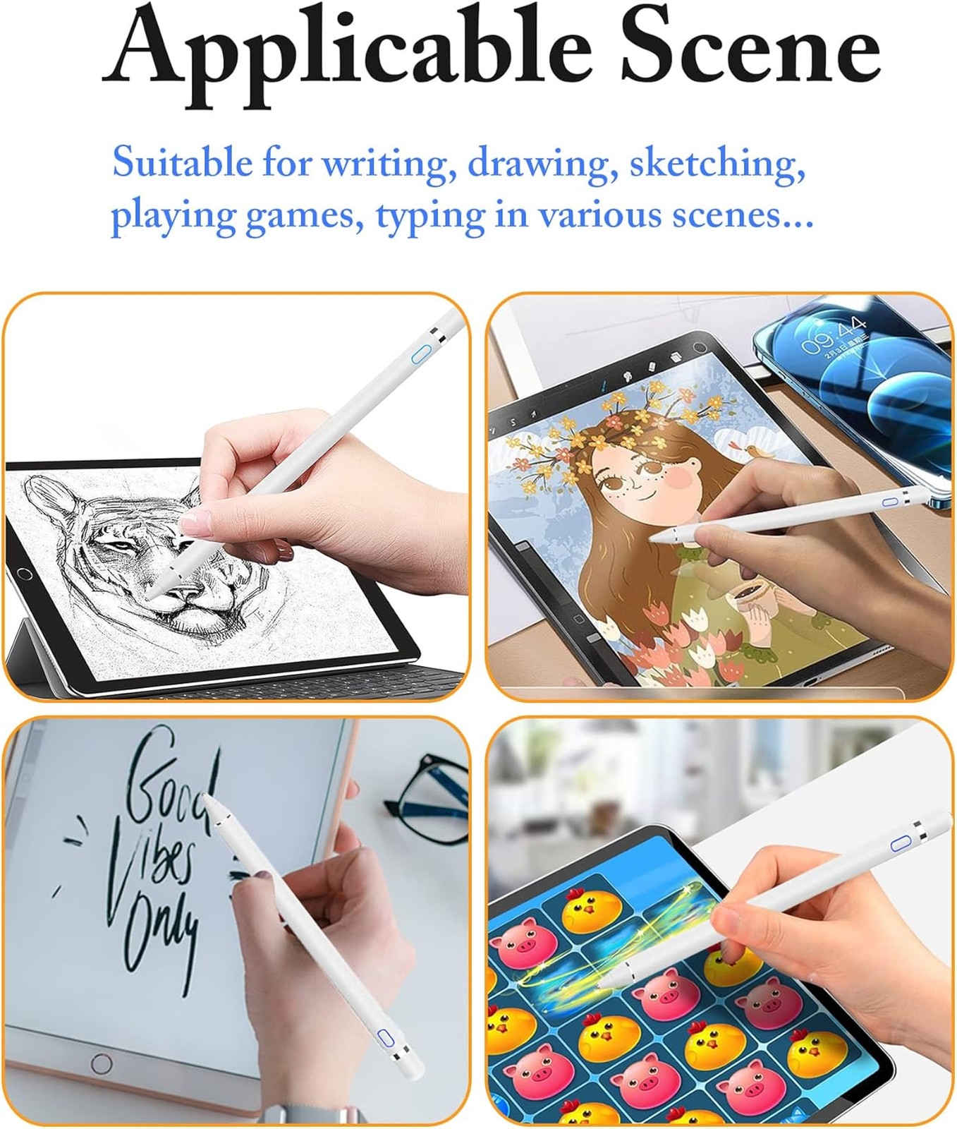Active Digital Stylus Pen for Touchscreen, Fine Tip Rechargeable for iPad Mini