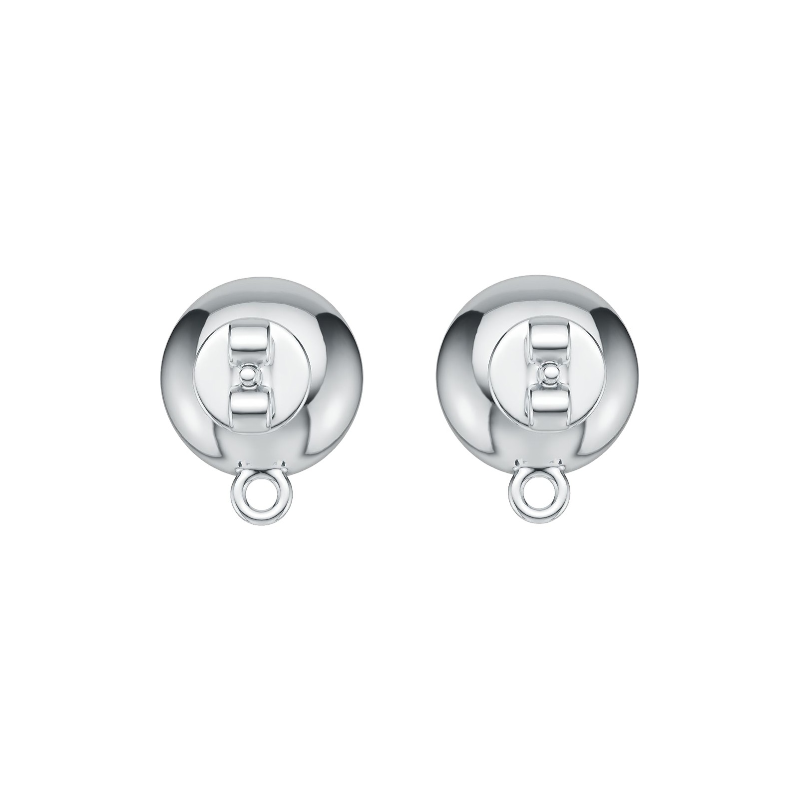Sterling Silver Semi Mount Earrings Setting Round RD 7.5mm Cabochon