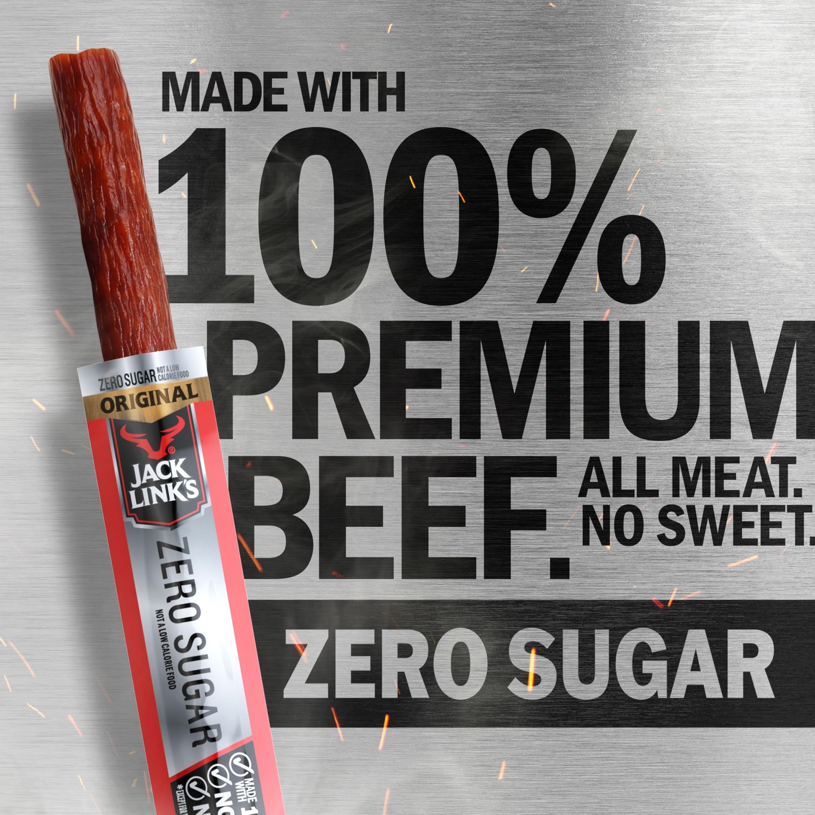 Jack Link's Original Zero Sugar Beef Sticks 20 Pack 0.92 oz Meat Sticks Rea...