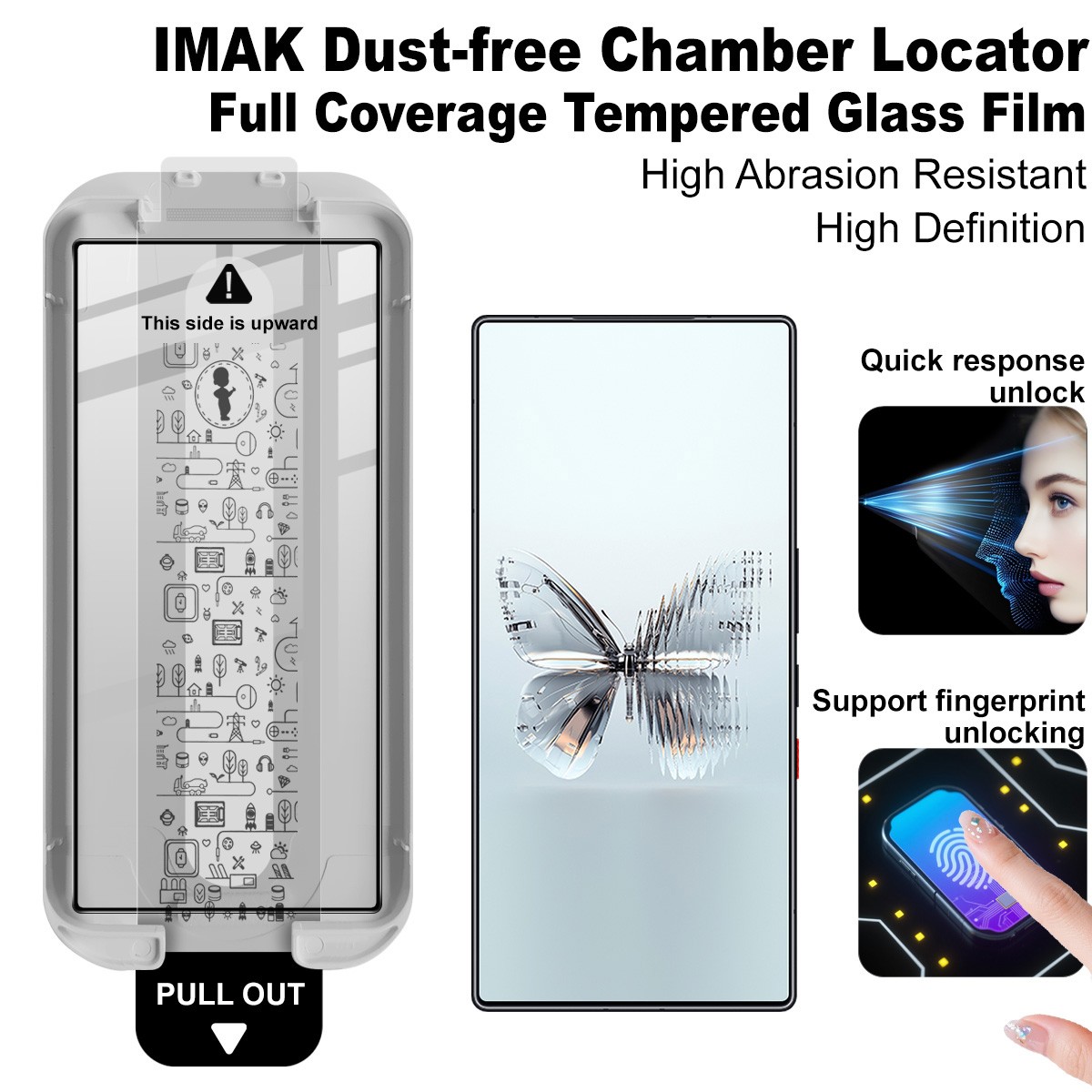 For ZTE nubia RedMagic 11 Pro IMAK Dust-free Chamber Locator Tempered Glass Film