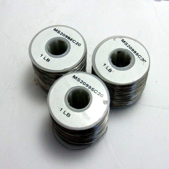 Spools Aviation 302/304 Stainless Steel Safety Lock Wire MS20995C20 (3 Rolls)