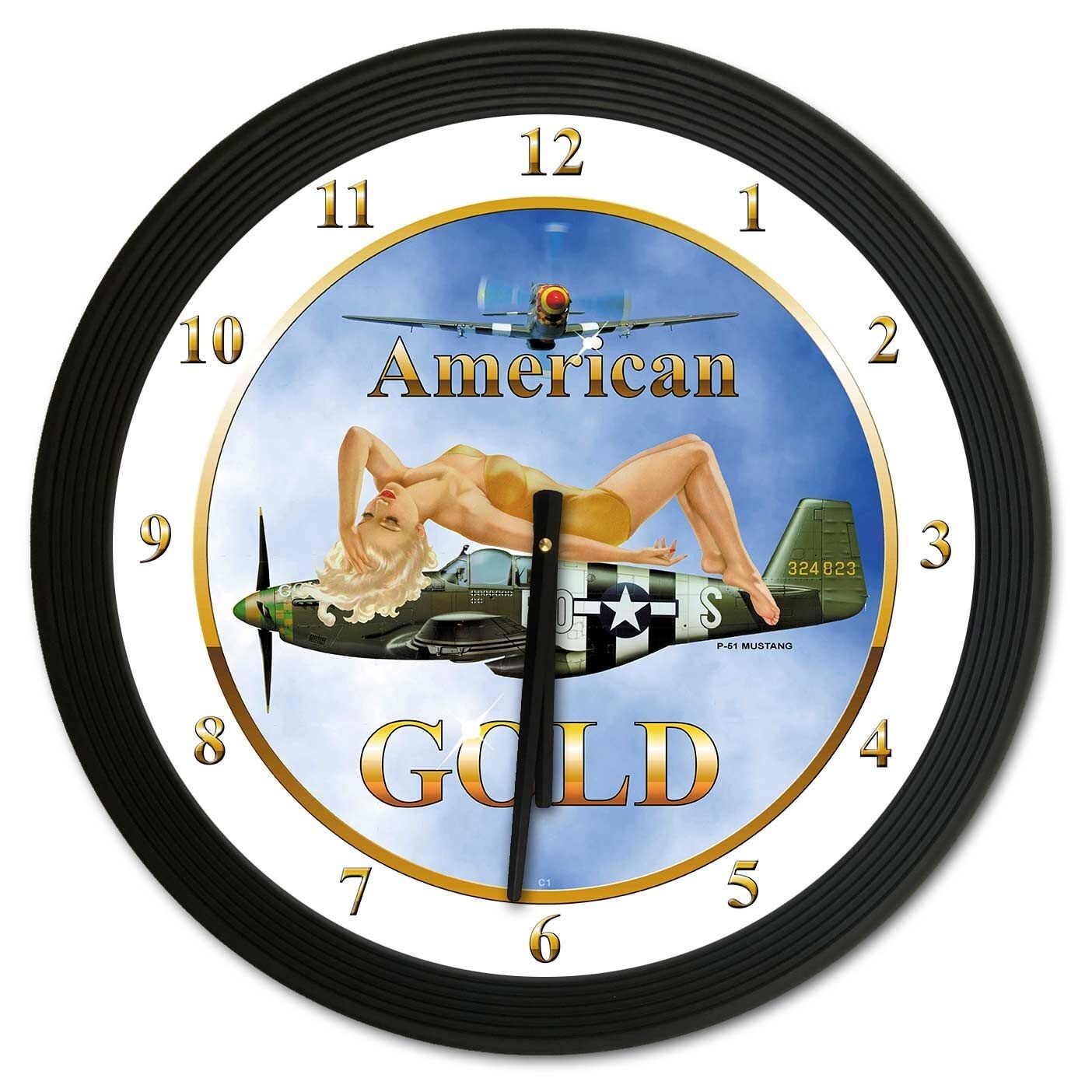 Vintage Sign Company American Gold 18 x 18 Clock