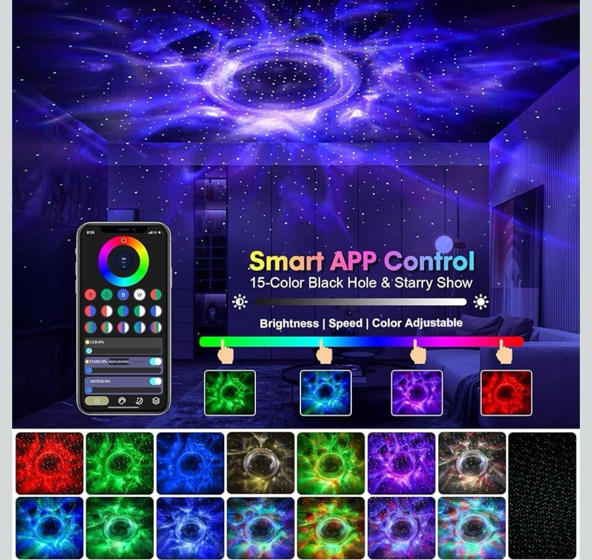 Robot Galaxy Lights Projector, APP Control Star Projector Nebula