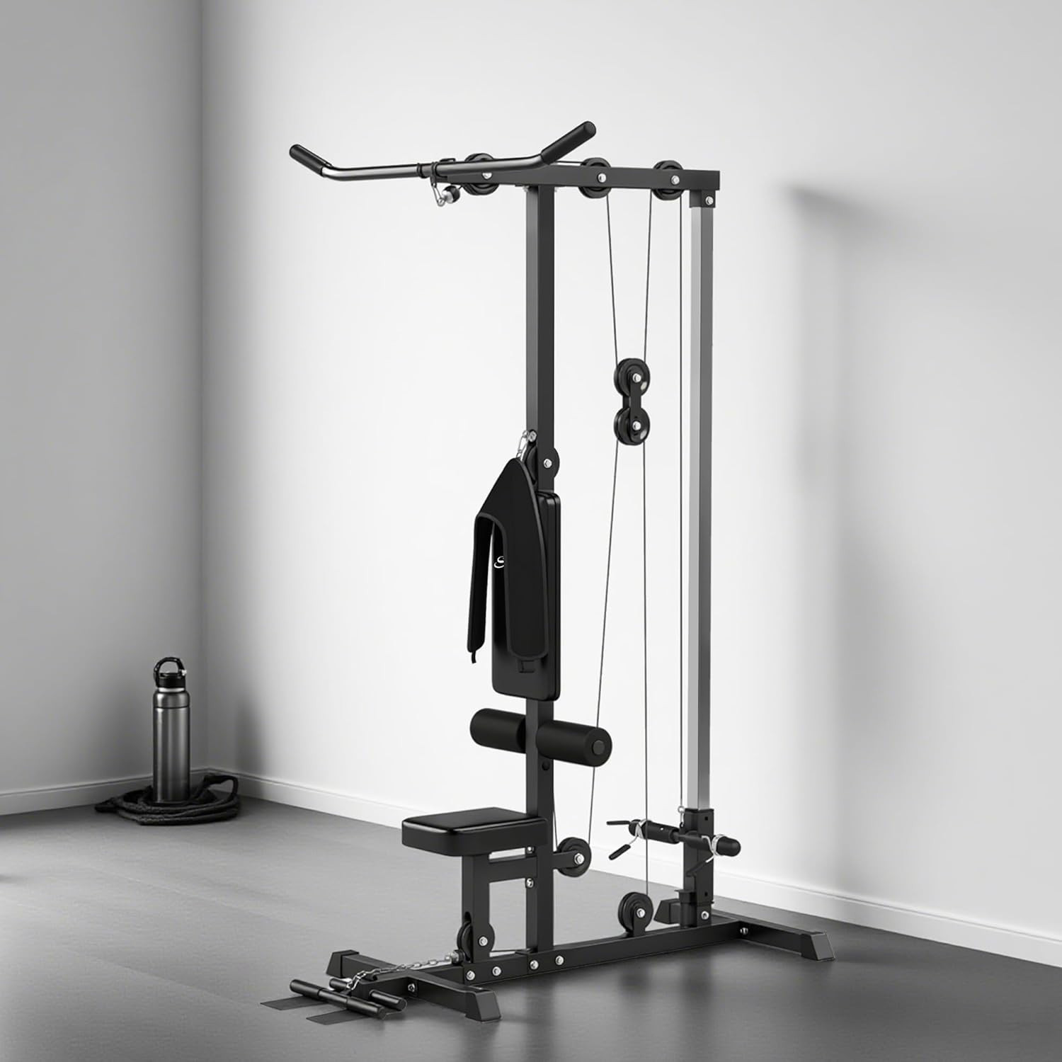 LAT Machine with High & Low Pulley Stations, Cable Row Machine with Adjustable S