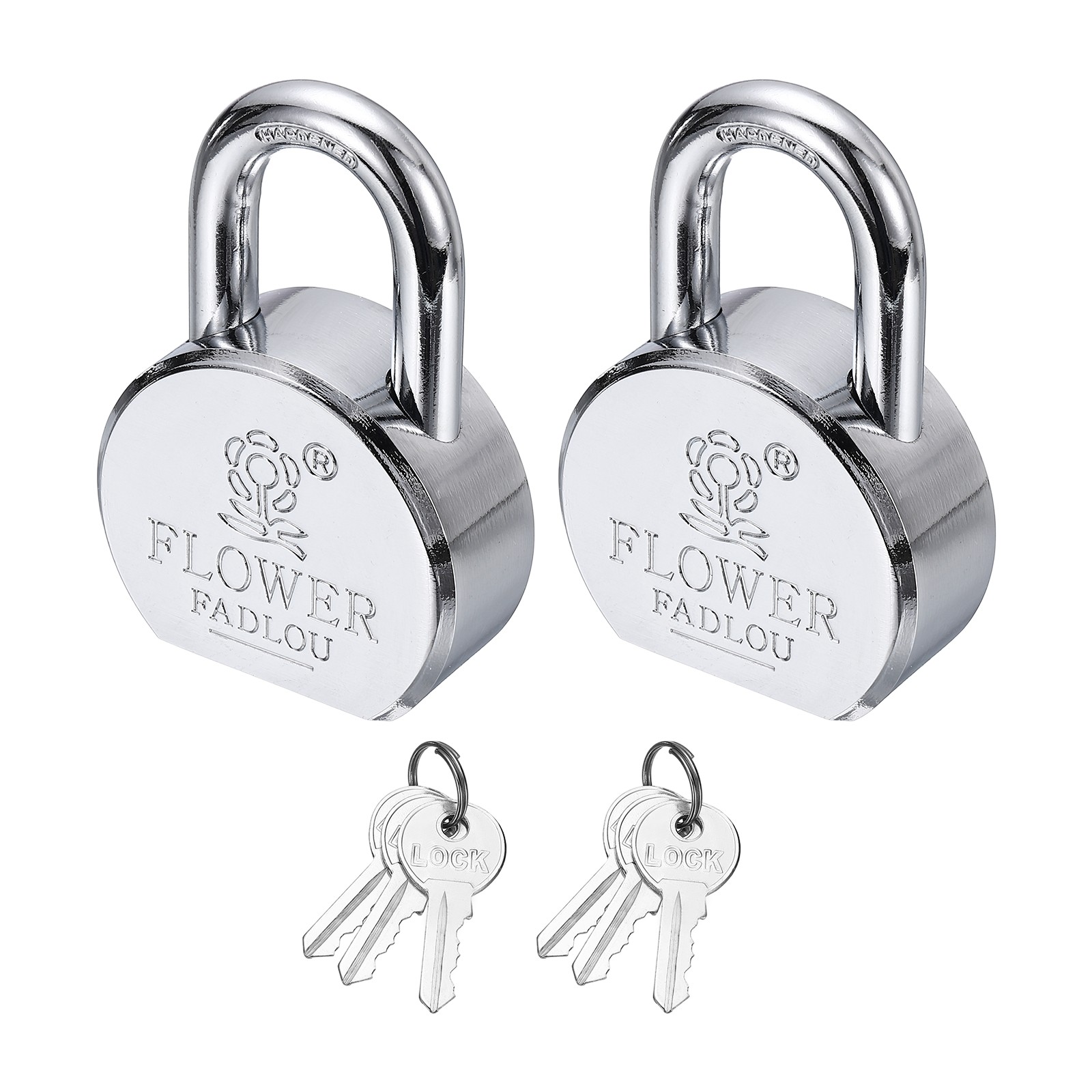 2Pcs 96 x 65 mm Heavy Duty Lock Alloy Steel High Security Padlock with 6 Keys