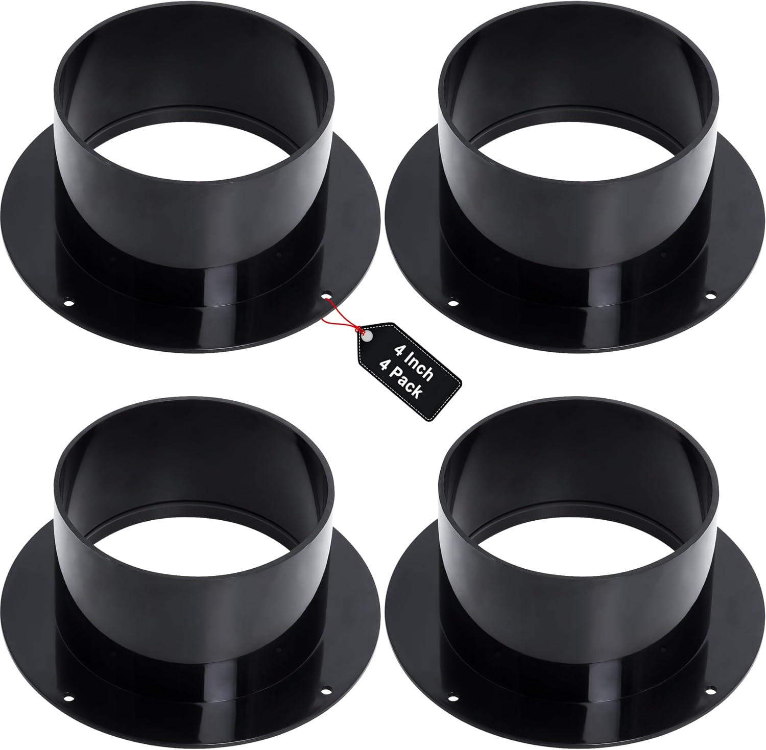 Duct Connector Flange 4 Inch by , 4 Pack ABS Quality Air Conditioner Exhaust