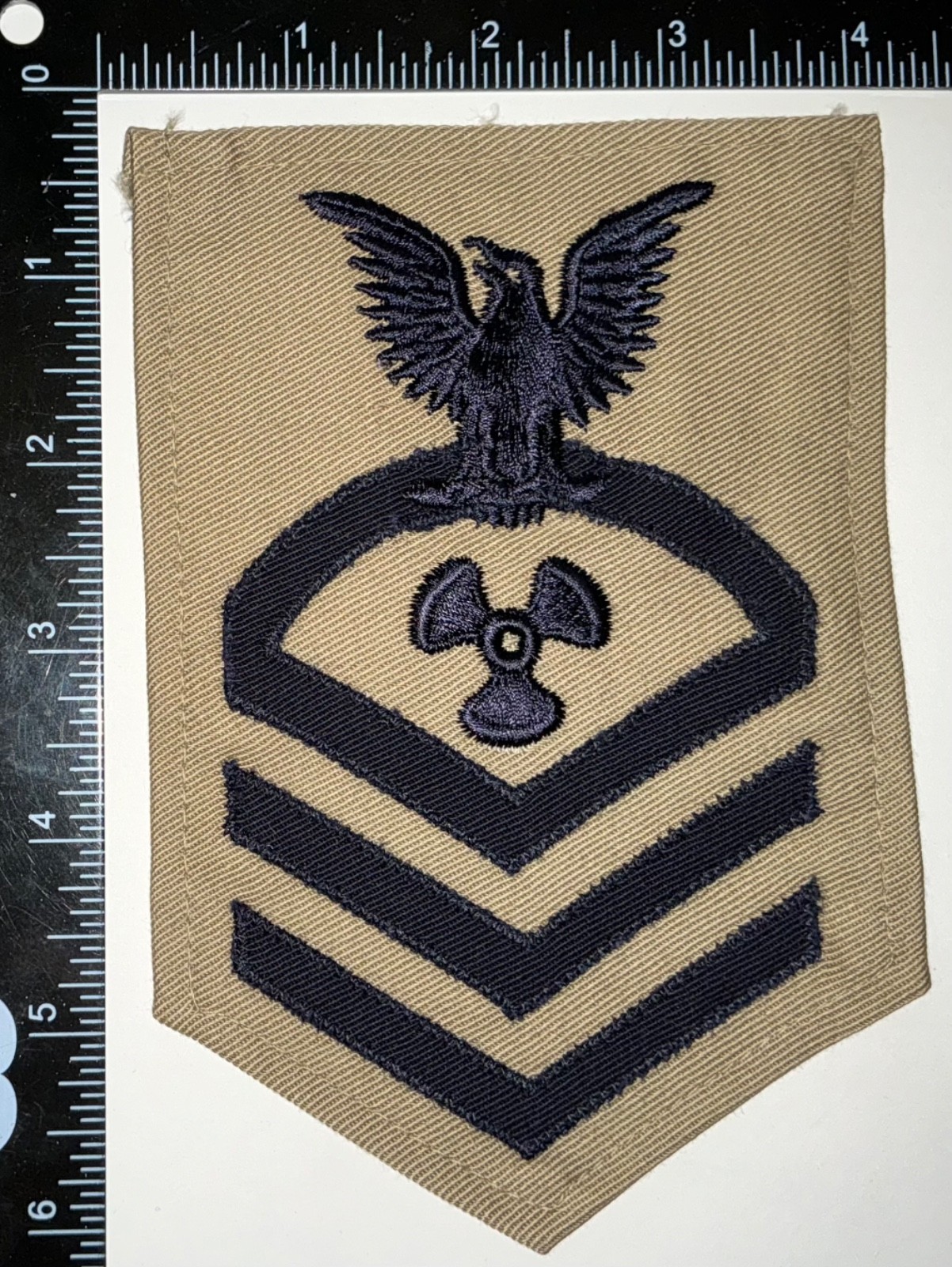 WWII Khaki USN Navy Machinist CPO Chief Petty Officer Rate Patch