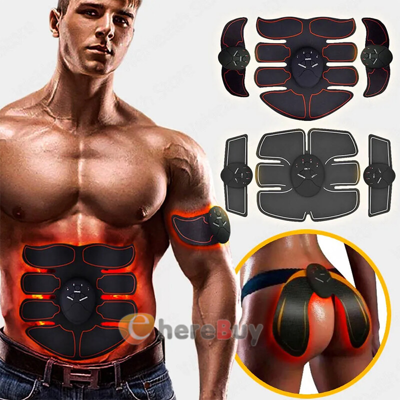 Rechargeable - EMS Abs Trainer Arms & Hips Muscle Stimulator Abdominal Training