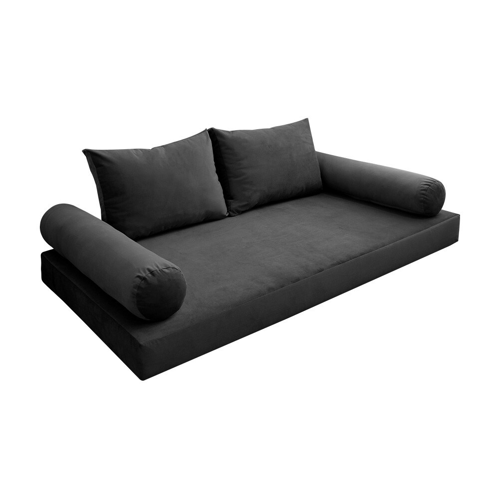 Model V1 Twin Velvet KnifeEdge Indoor Daybed Mattress Cushion Complete Set AD350