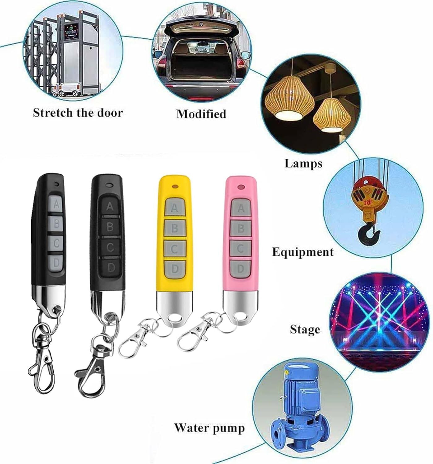 2x 4-in1 Wireless Remote Control Duplicator 433MHz Remote Control Key Clone Copy