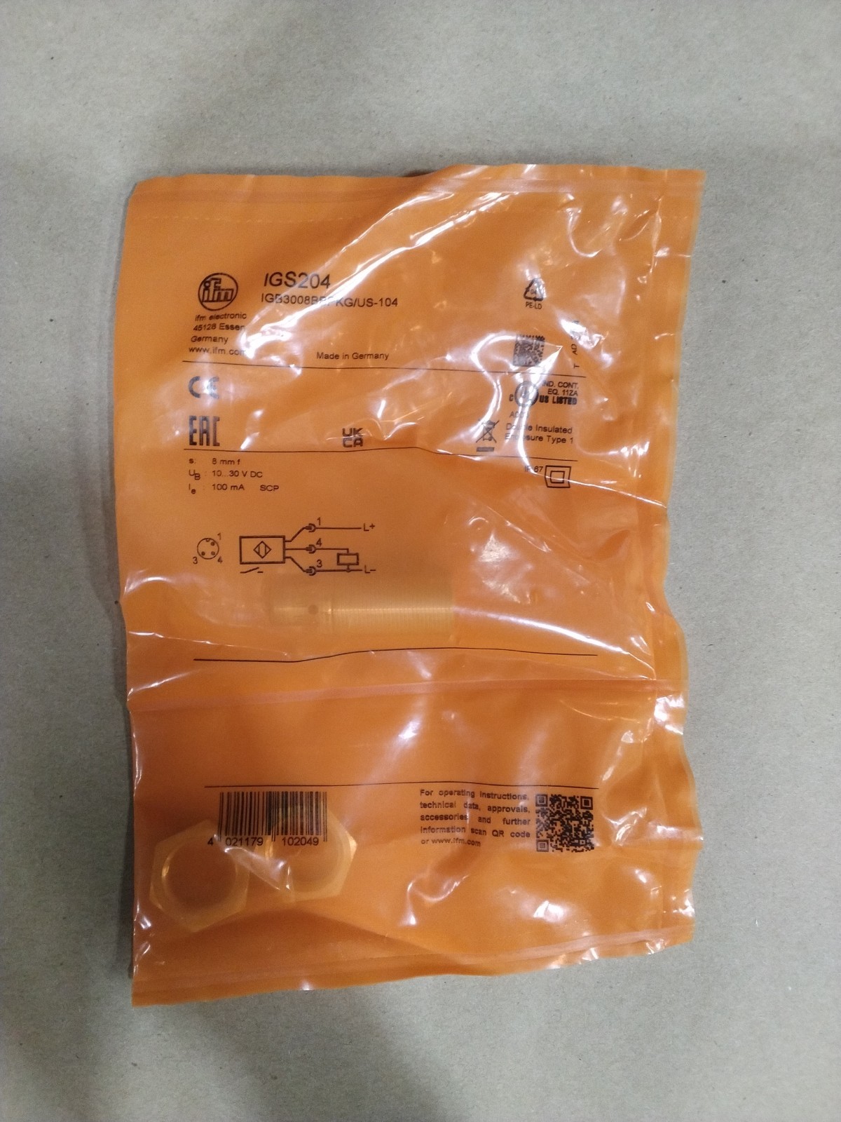 IFM Efector IGS204 Inductive Proximity Sensor