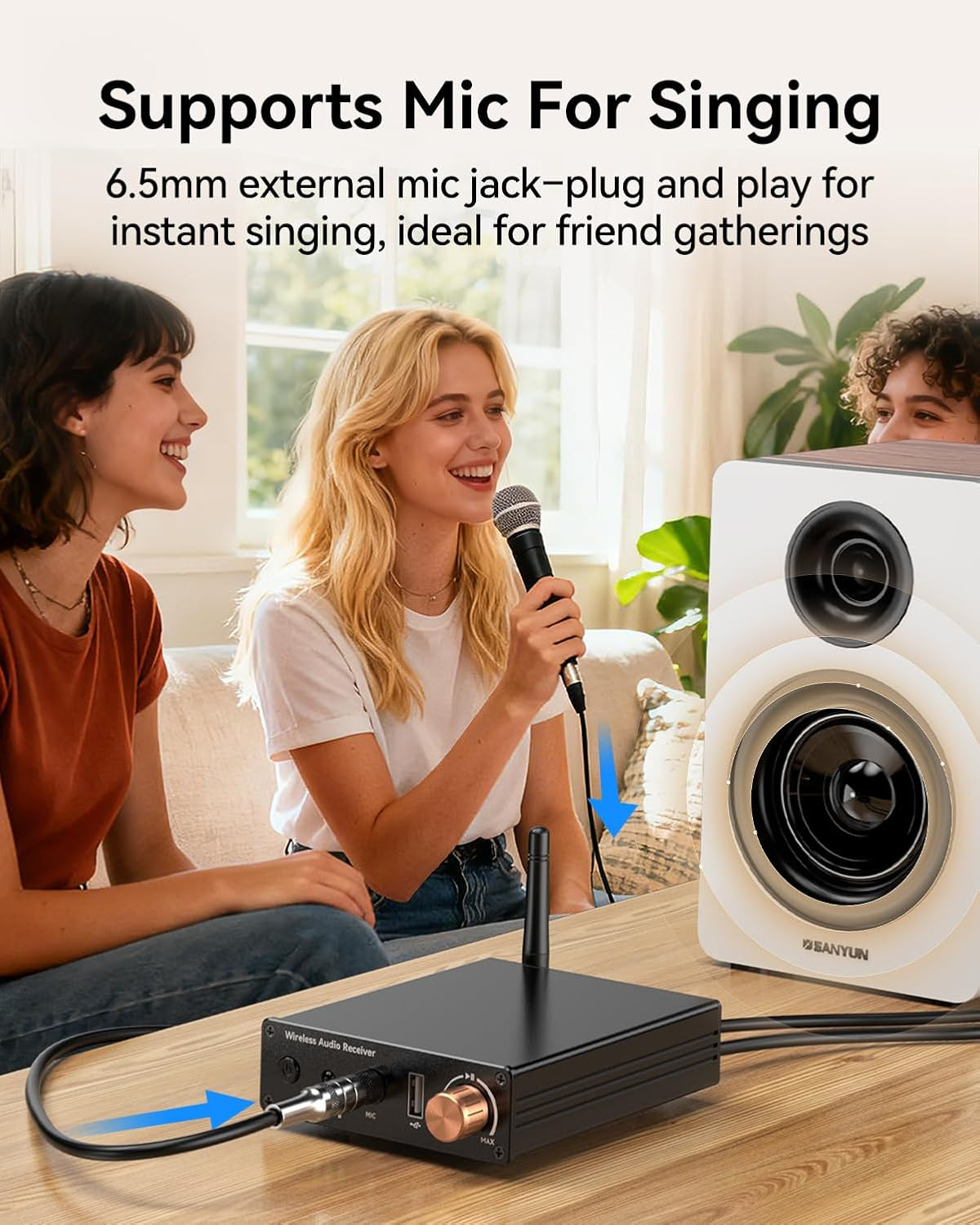[Upgraded] Bluetooth 6.0 Receiver,Wireless Bluetooth Long Range Low Latency for